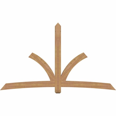 Ekena Millwork Davenport Timber Gable Bracket, Western Red Cedar, 108"W x 63"H x 5 1/2"D x 5 1/2"F, 14/12 Pitch GBW108X63X0606DAV00SWR